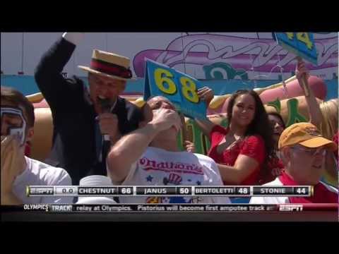 2012 Nathan's Hot Dog Eating Contest - Joey Chestnut Wins 6th Straight Title!