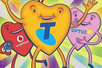 Telstra, Vodafone and Optus.