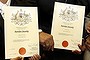 News/ Chronicle. from left Harsimar Singh 4, Harjit Singh, Balwinderjit Kaur and Preet Singh 10 new  Australian Citizens following the Australian citizenship ceremony at Bicentennial Hall in Queanbeyan, it was one of the largest ceremonies held with 57 people becoming citizens.  25 July 2013 Canberra Times Photo by Jeffrey Chan