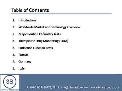 Bharat Book Presents : Global Clinical Chemistry and Immunodiagnostic Market 2013