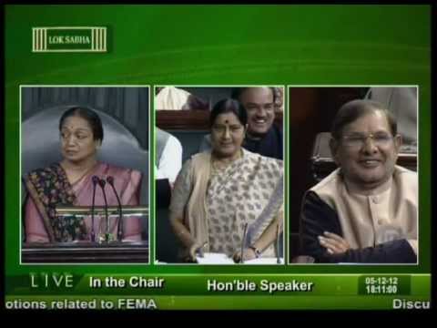 Sushma Swaraj's reply in Lok Sabha on 5th December 2012 on FDI in Multibrand retail: 05.12.2012