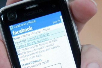 The Facebook home page on a mobile phone