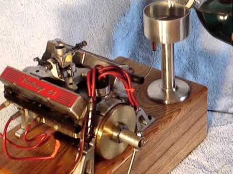 World's Smallest running v8 engine