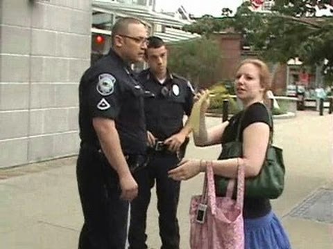 Cop corrects liberal snitch who reported her political opponents (Concord, NH)