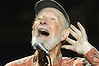 Pete Seeger performs during a concert marking his 90th birthday at Madison Square Garden in New York on May 3, 2009.