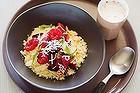 Grains for breakfast can go beyond the usual porridge and muesli, to incorporate pearl barley, bulghur, cous cous or farro.