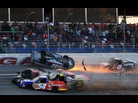 NASCAR Huge Truck Wreck During the Final Laps | Talladega Superspeedway (2013)