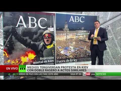 Medios occidentales tergiversan la protesta en Kiev con un doble rasero