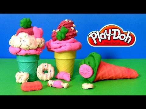 Play Doh Plus Ice Cream Cone Playset Sweet Shoppe DIY Homemade Gelato Swirl Ice-Cream Cones