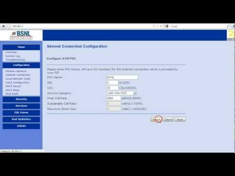 BSNL broadband modem configuration  -PPPoE mode