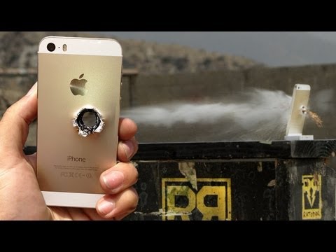 iPhone 5s vs 50 cal - RatedRR Slow-Mo Torture Test