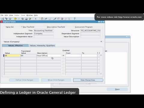 Oracle Training - Defining Ledgers in General Ledger Part 1 - Oracle E-Business Suite R12