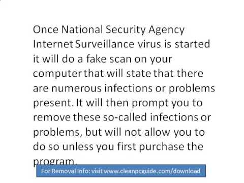 Remove National Security Agency ( NSA ) Internet Surveillance virus