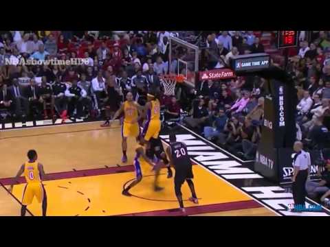 Greg Oden Rises Over Jordan Hill | Lakers vs Heat | January 23, 2014 | NBA 2013-2014 Season