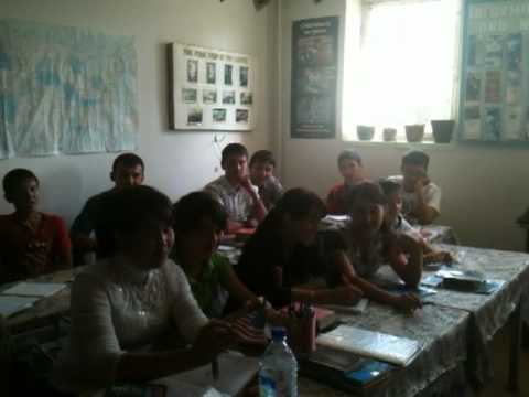 English lesson by me at a after-school in Andijan, Uzbekistan