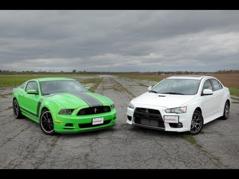 2013 Ford Mustang Boss 302 vs. 2013 Mitsubishi Lancer Evolution MR