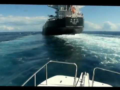 Overtaking Large Cargo Ship, Up close!!