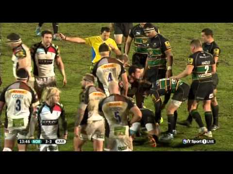 Rugby: Northampton v Harlequins  1stHalf, 3.01.2014