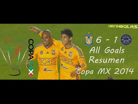 Tigres vs Atletico San Luis 6-1 All Goals Resumen Copa MX Clausura 2014 (22-01-2014)