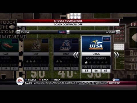 NCAA Football 13 - UTSA Dynasty: The Rebuilding Project Begins! - Recruiting and Introduction