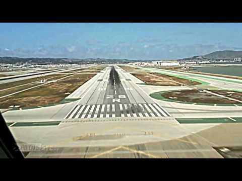 Landing SFO San Francisco Airport OnBoard Airbus A380 800