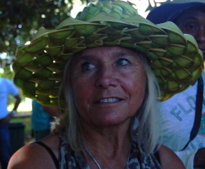 Penny Livingston-Stark in her palm leaf hat!