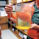 Contaminated water from the kitchen taps at Midland Trail Elementary School in Riverside, WV Monday. Photo: Rachel Molenda / WV Gazette