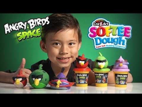 Angry Birds Space SOFTEE DOUGH! + Epic SQUASH and Angry FRUITS!