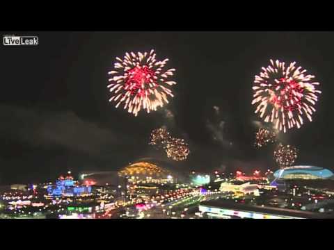 This is a webcam video for the Sochi Olympics in Sochi Russia for the Winter Games. It shows the Fireworks for the opening ceremony at the Sochi Olympic Winter Games and is taken from the top of a building. The Olympic games are awesome and this really needs to be seen since the IOC seems to be censoring everything. Those scum lapping shit bags. Anyway, please check out all of the videos and enjoy!!!