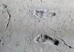 2100 year old human footprints preserved in volcanic mud near the lake in Managua, Nicaragua. They are called Huellas de Acahualinca.