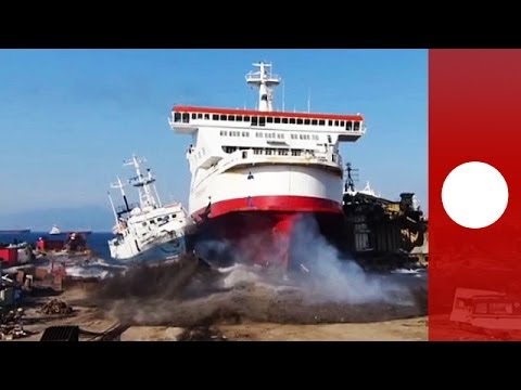 Final destination: Ferry crashes into ship-breaking yard in Turkey