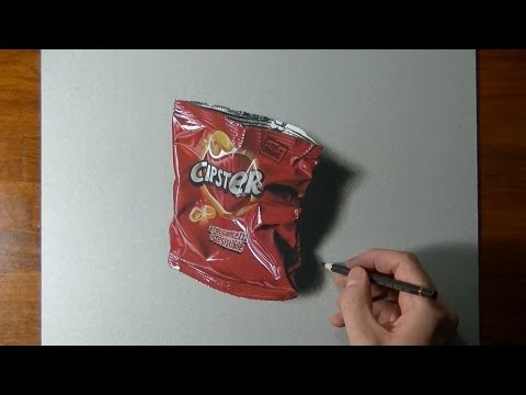 How I draw an empty potato chips bag