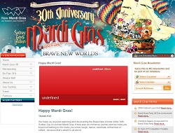 Website screenshot of New Mardi Gras