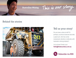 Website screenshot of Australia's early 21st Century mining boom