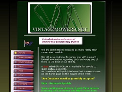 Website screenshot of Vintagemowers.net