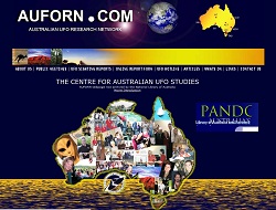 Website screenshot of Australian UFO research network