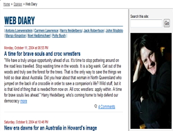 Website screenshot of Webdiary