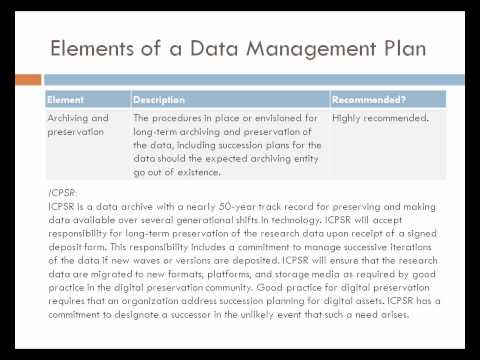 Data Management Plans