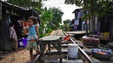 Families live along Cambodia's railways