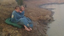 Goudy kids under blanket in Vic fires