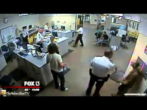 Corrections Officer Clothesline A Inmate During Processing