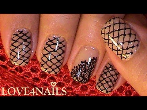 How To Paint A Black Lace Pattern On Your Nails