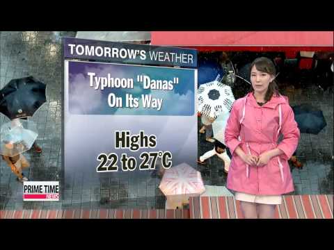 Typhoon Danas to affect east coast and southern regions tonight