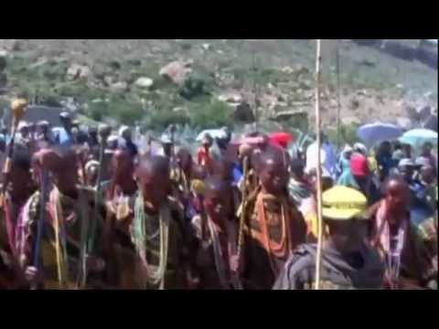 Basotho initiates singing in Lesotho