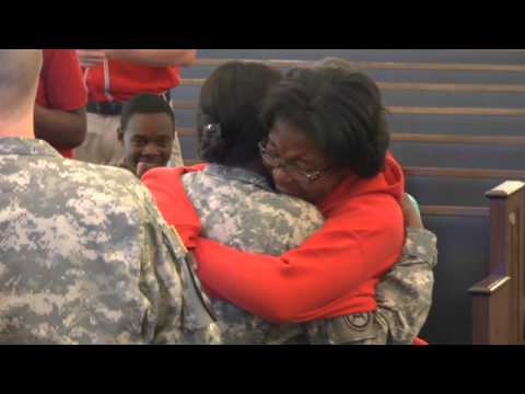 Midlands military mom surprises daughter at school on return from Kuwait