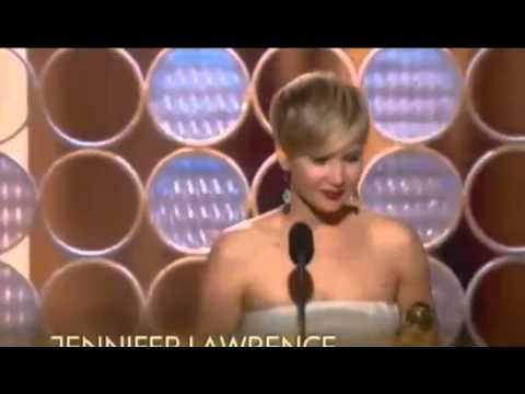 Jennifer Lawrence Acceptance Speech   Winner Golden Globe Awards 2014 HD