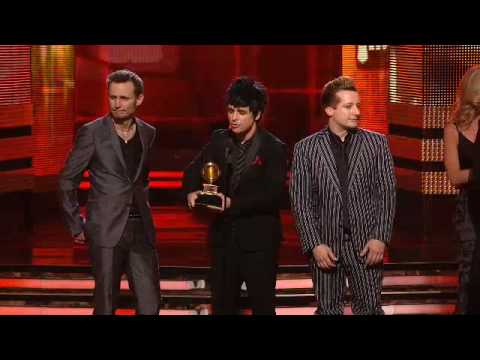 Green Day accepting the GRAMMY for Best Rock Album at the 52nd GRAMMY Awards