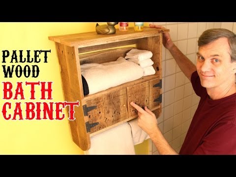 Rustic, pallet-wood bath cabinet. Unique charm for your bathroom.