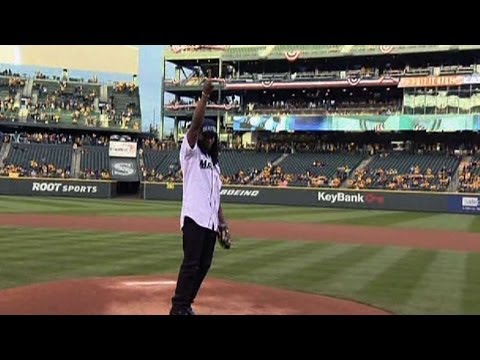 Sherman tosses first pitch at Safeco Field