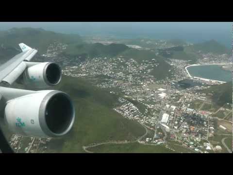 St. Maarten KLM Boeing 747 take off onboard 1080p